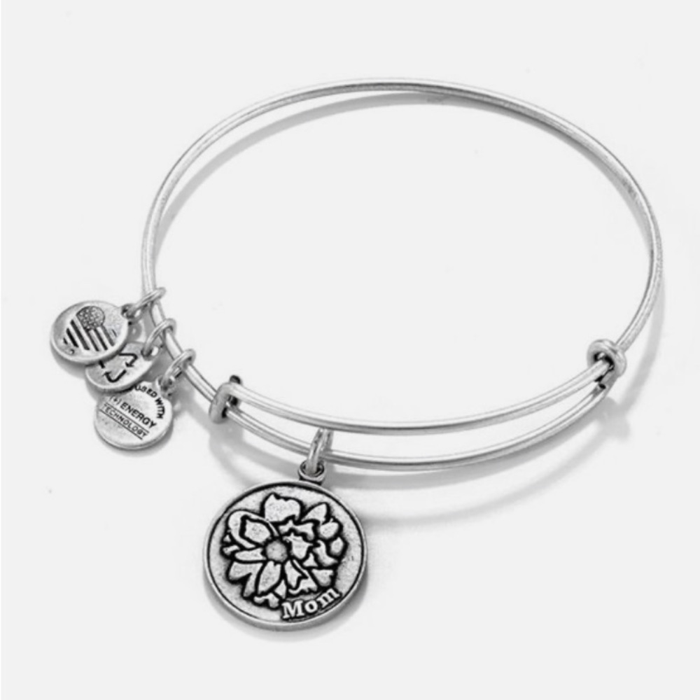 Two Alex and Ani Mom and Because I love You Silver Bracelets. You get two. - Picture 2 of 7